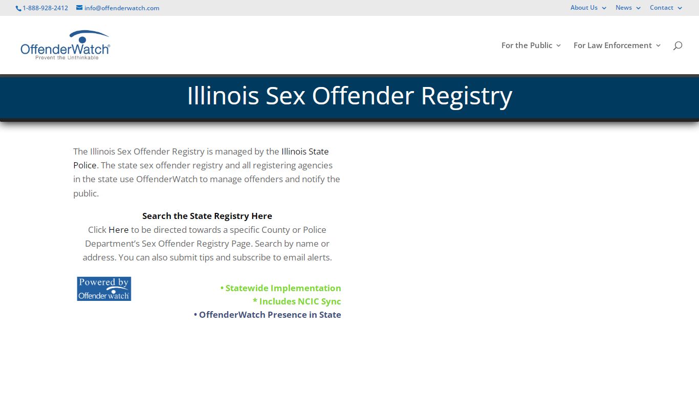 Illinois Sex Offender Registry - Search for Sex Offenders